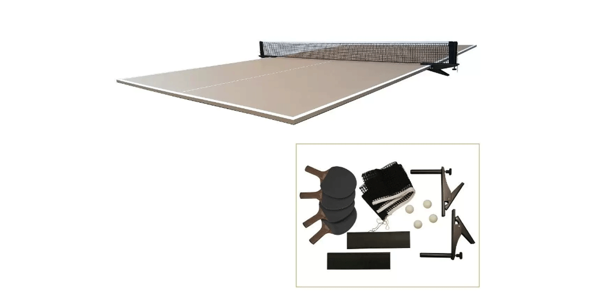 HB Home Tan Tennis Table with Accessories