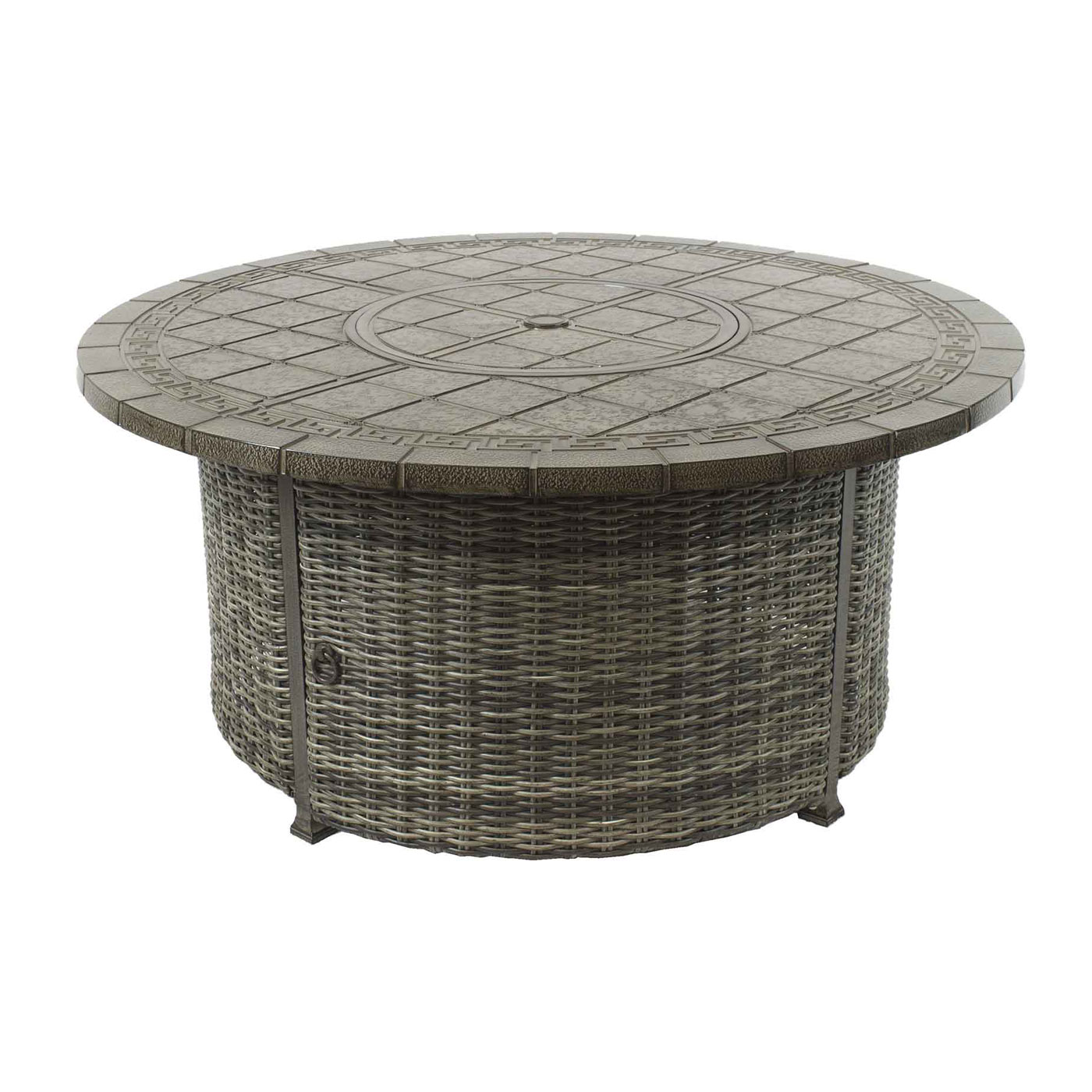 52" Round Athena Dark Chat Firepit Table (Burner or Ice Bucket Optional)