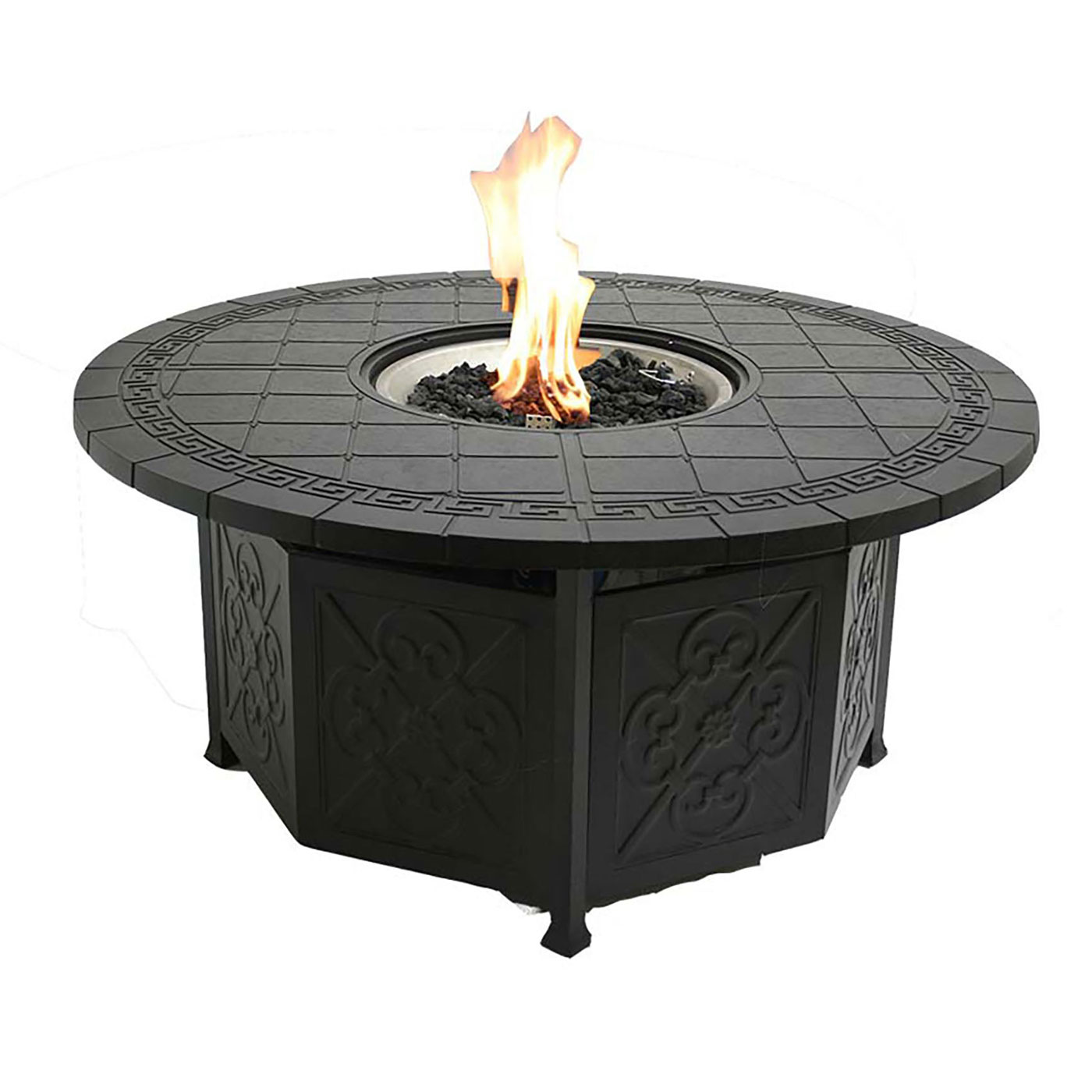 52" Round Chat Wrap Firepit Table Designer (Burner or Ice Bucket Optional)