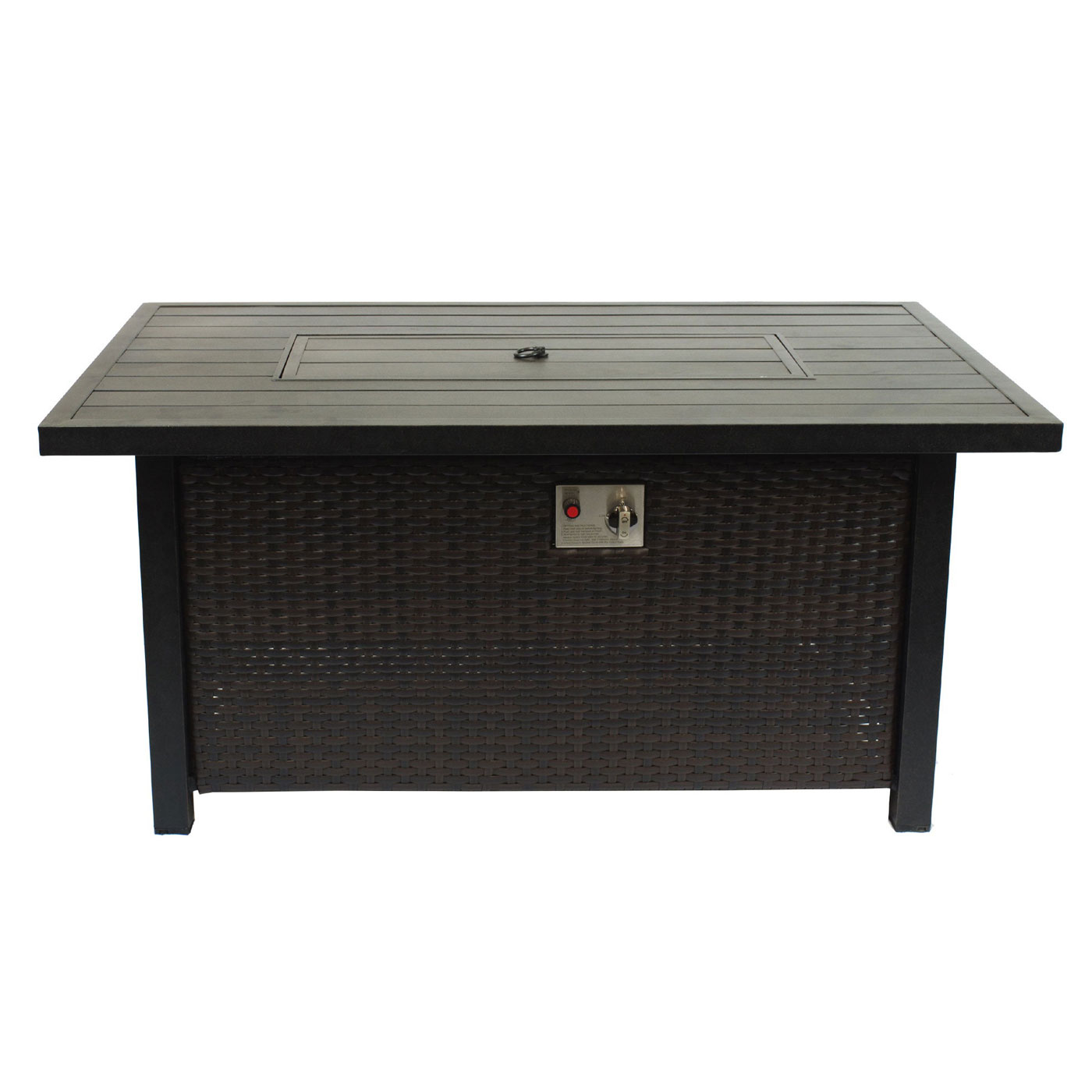 52" x 32" Rectangle Chat Aztec Firepit Table w/Burner (Container Order Only)