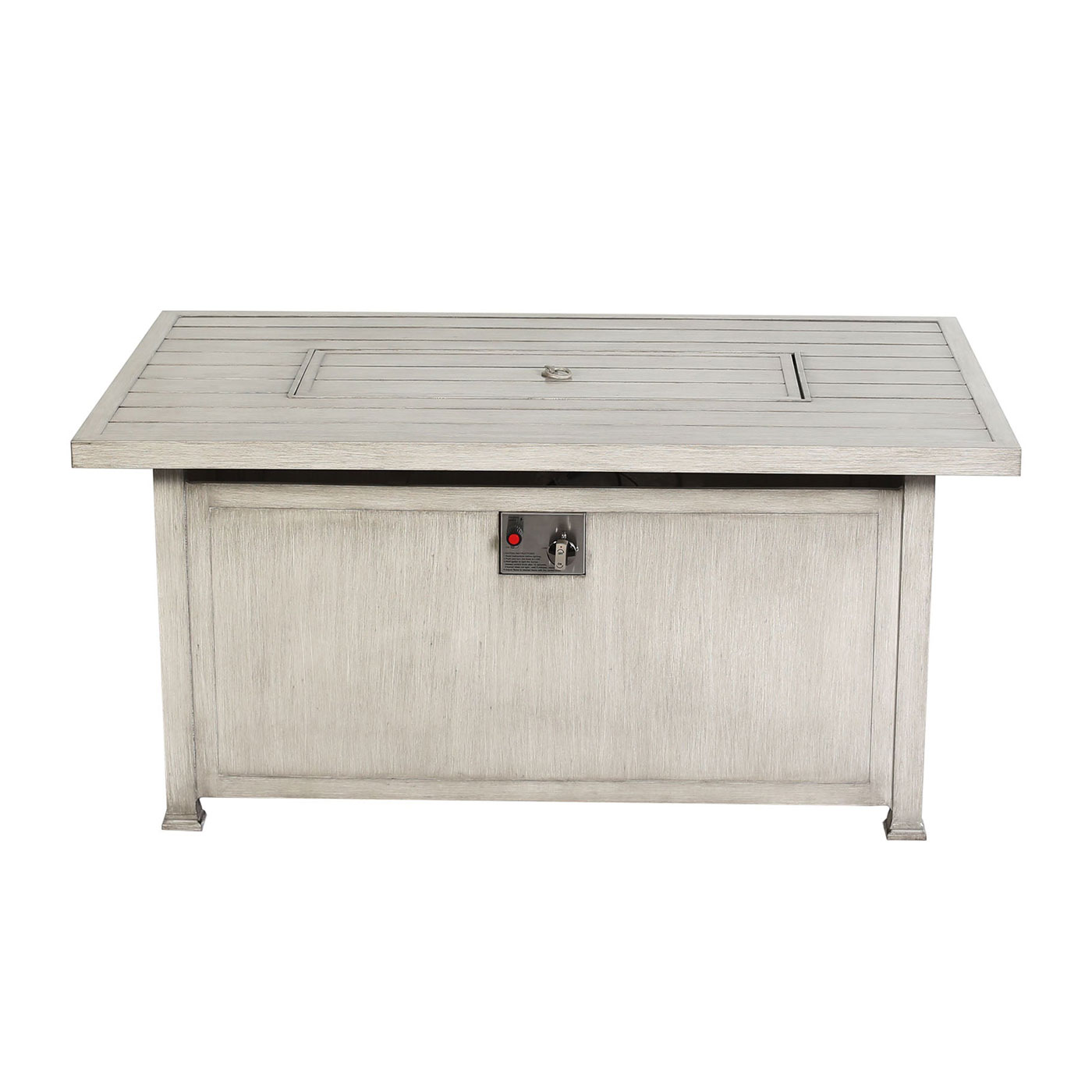 52" x 32" Rectangle Chat Firepit Table JoLee White